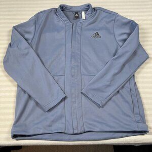 Adidas Jacket Mens XL Blue Gray Climawarm Full Zip Mock Neck Pockets Training